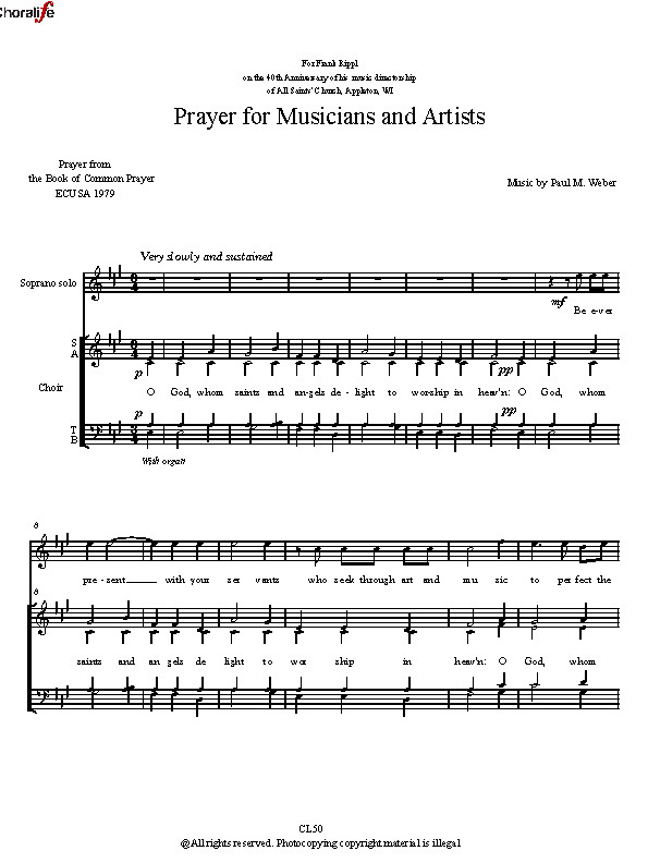 Preview Prayer for Musicians and Artists_Weber